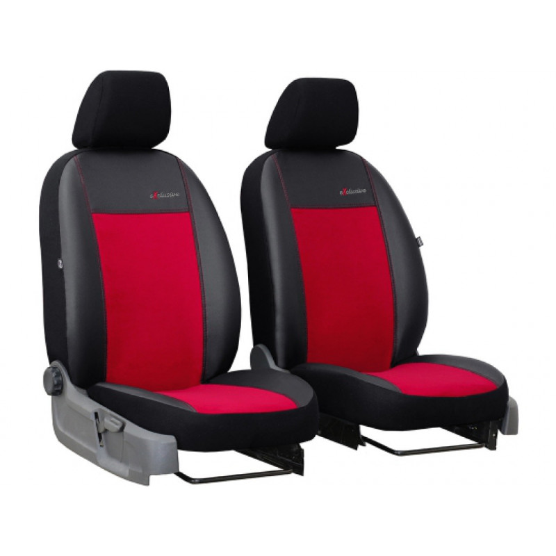 Autopoťahy Exclusive Alcantara 1+1 predné (Alcantara-koža) červeno-čierne