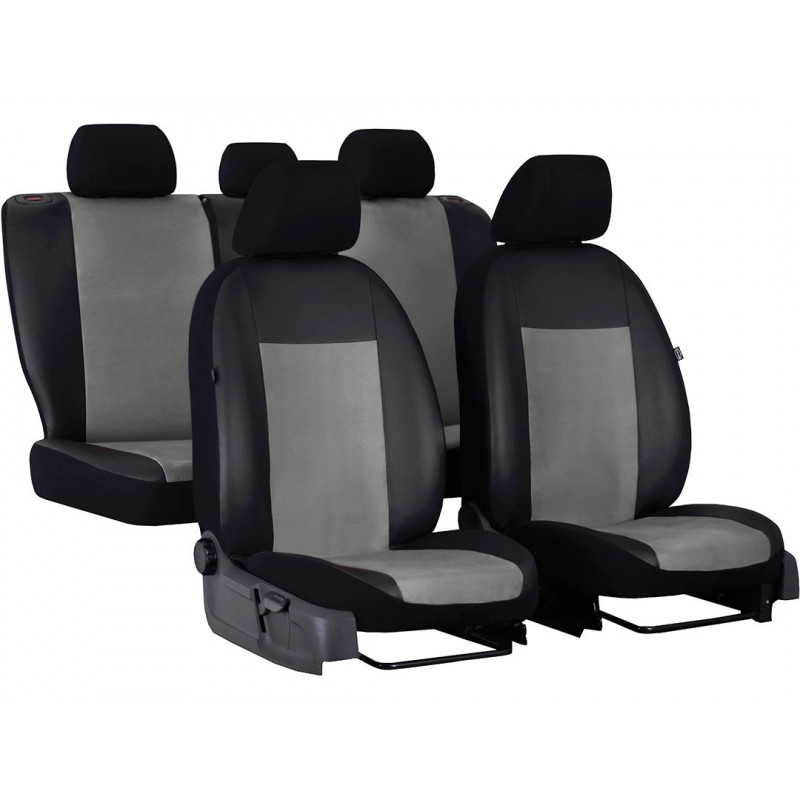 Autopoťahy UNICO premium (pre väčšie sedadlá) svetlo šedá-čierne (Alcantara-koža)