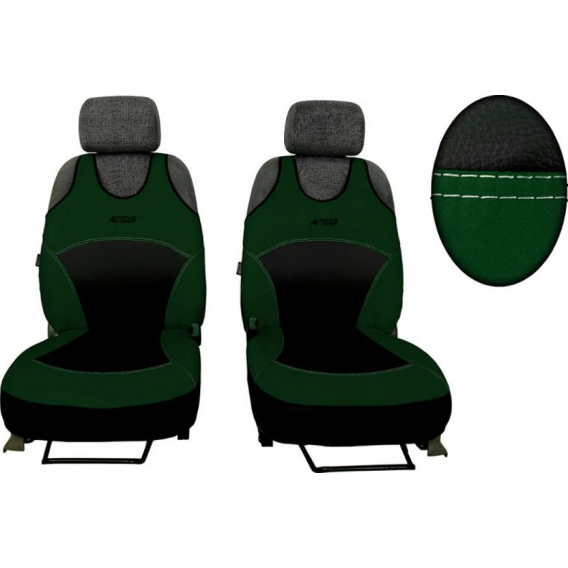 Autopoťahy Predné autotričká Active Sport Alcantara A – Alcantara a eko koža, zelené, 2 ks
